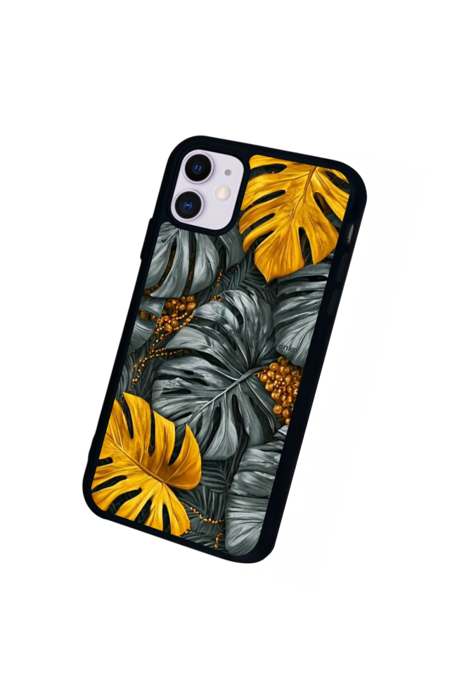 iPhone 11 Uyumlu Botanik Tasarımlı Glossy Premium Kılıf