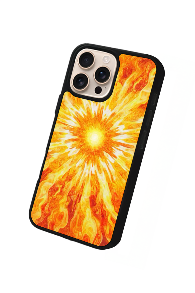 iPhone 15 Pro Uyumlu Gunes Tasarımlı Glossy Premium Kılıf