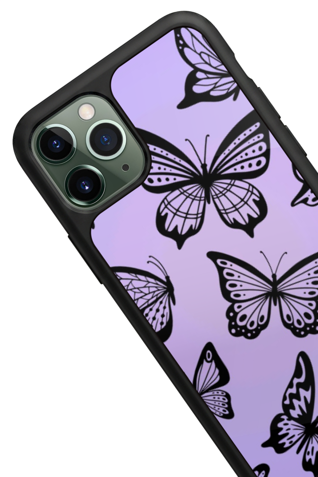 iPhone 11 Pro Max Uyumlu Kelebek Tasarımlı Glossy Premium Kılıf