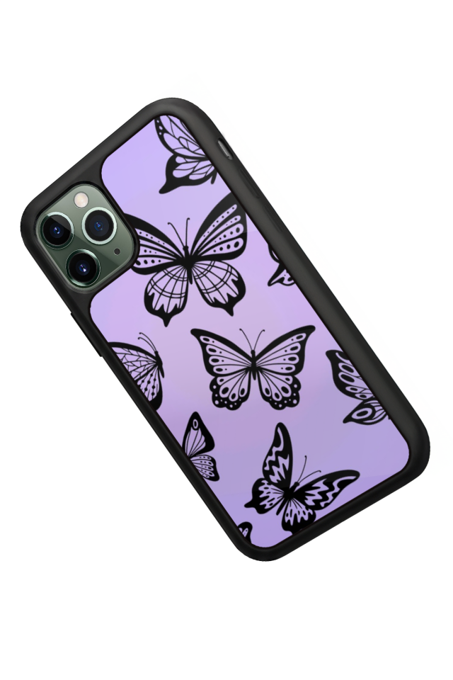 iPhone 11 Pro Max Uyumlu Kelebek Tasarımlı Glossy Premium Kılıf