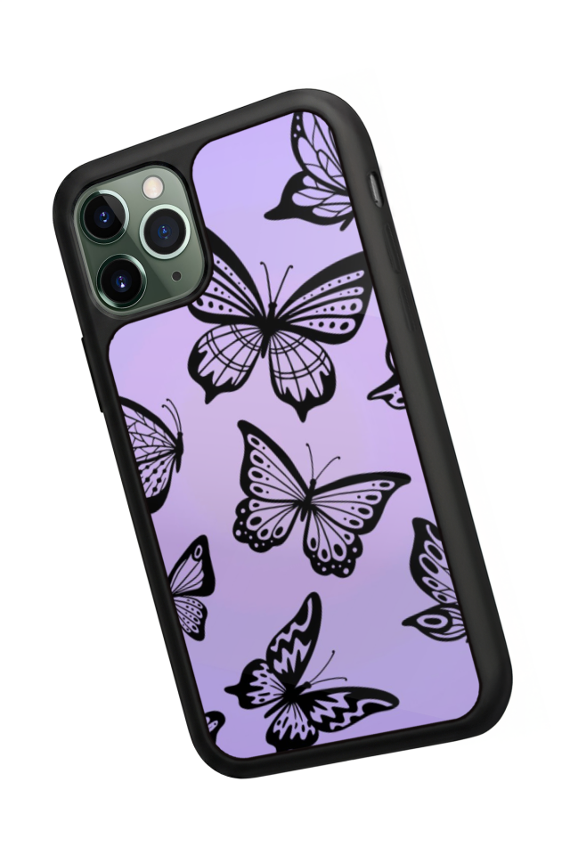 iPhone 11 Pro Max Uyumlu Kelebek Tasarımlı Glossy Premium Kılıf