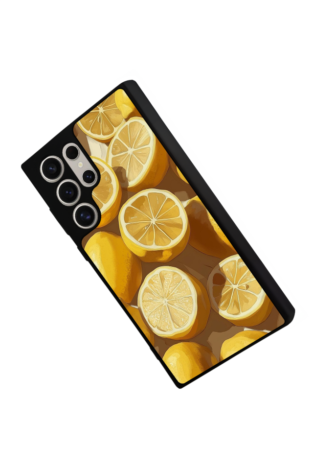 Samsung Galaxy S22 Ultra Uyumlu Limon Tasarımlı Glossy Premium Kılıf