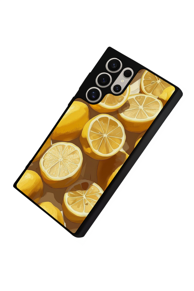 Samsung Galaxy S22 Ultra Uyumlu Limon Tasarımlı Glossy Premium Kılıf