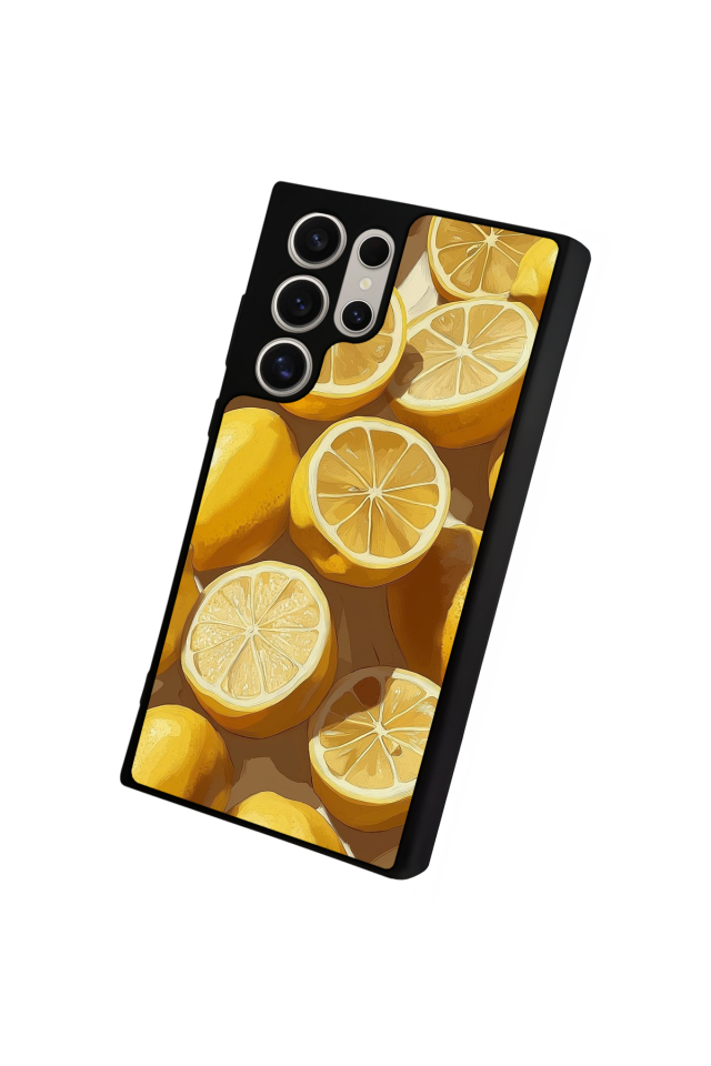 Samsung Galaxy S22 Ultra Uyumlu Limon Tasarımlı Glossy Premium Kılıf