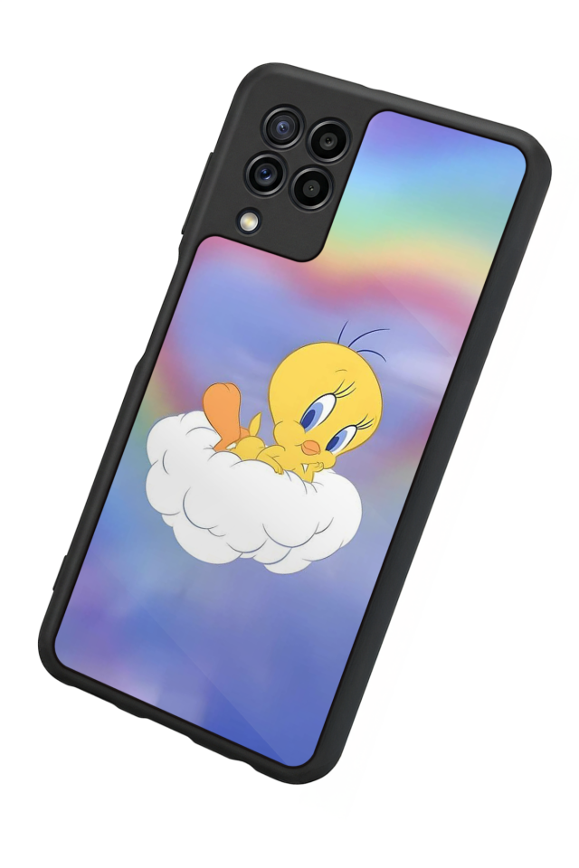 Samsung Galaxy M32 Uyumlu Tweety Tasarımlı Glossy Premium Kılıf