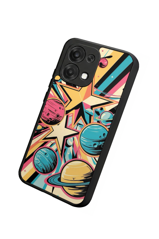 Oppo A6 Pro Uyumlu Uzay Tasarımlı Glossy Premium Kılıf