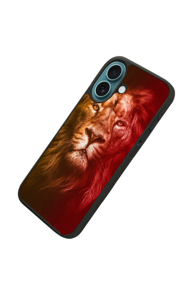 iPhone 16 Plus Uyumlu Aslan Tasarımlı Glossy Premium Kılıf