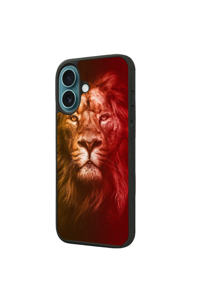 iPhone 16 Plus Uyumlu Aslan Tasarımlı Glossy Premium Kılıf
