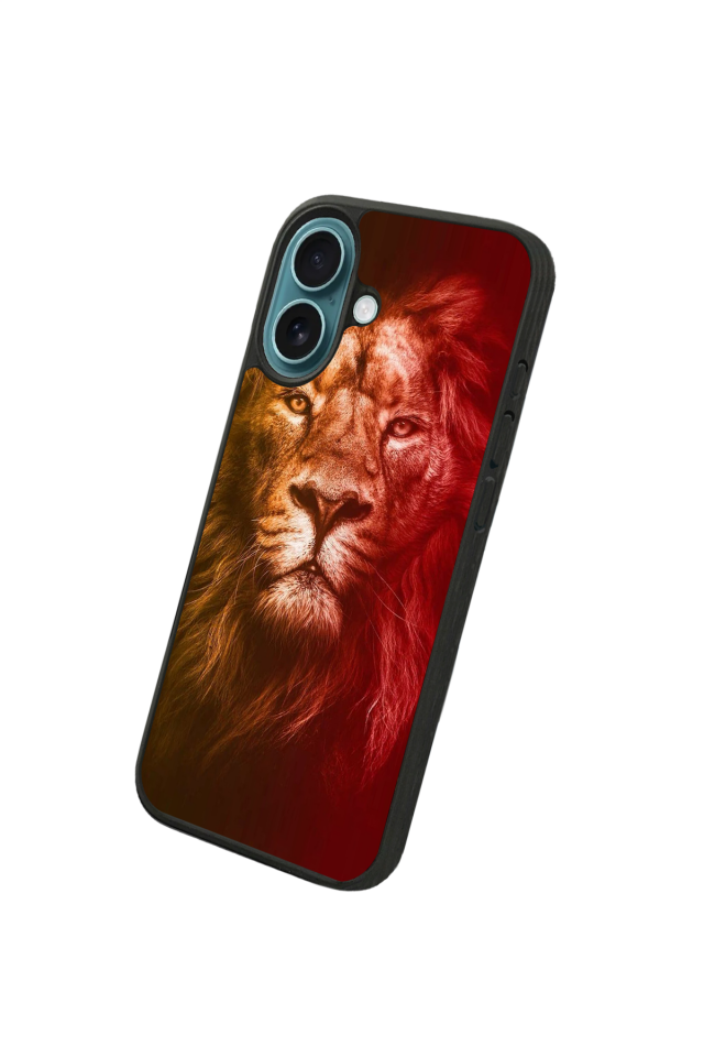 iPhone 16 Plus Uyumlu Aslan Tasarımlı Glossy Premium Kılıf
