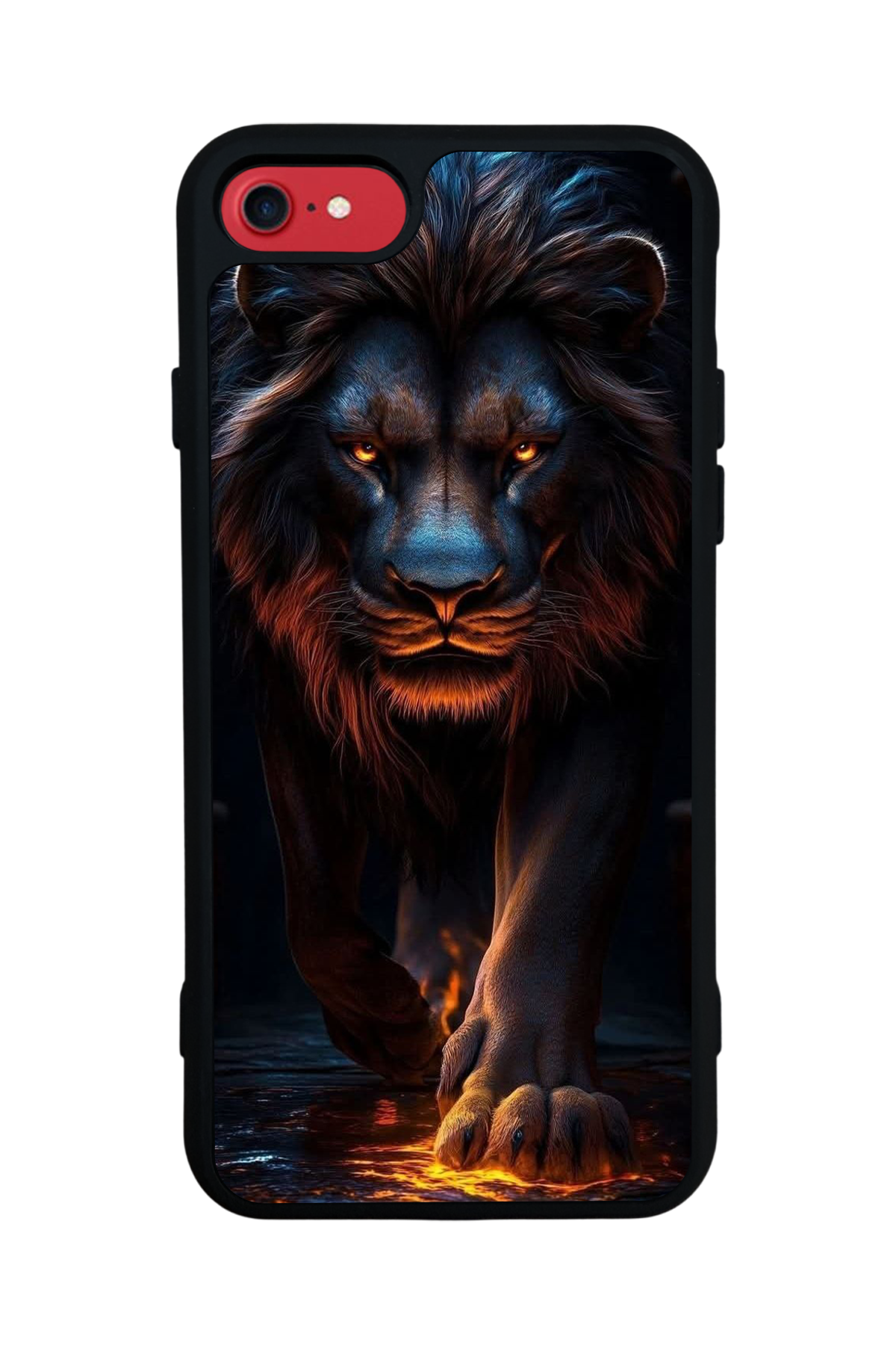 iPhone SE Uyumlu Aslan Tasarımlı Glossy Premium Kılıf