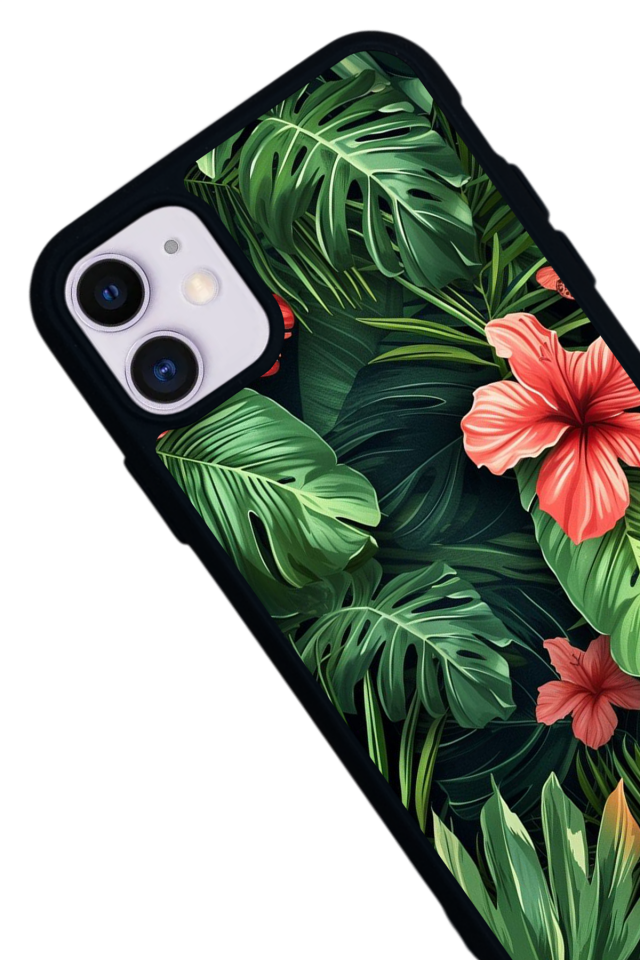 iPhone 11 Uyumlu Botanik Tasarımlı Glossy Premium Kılıf