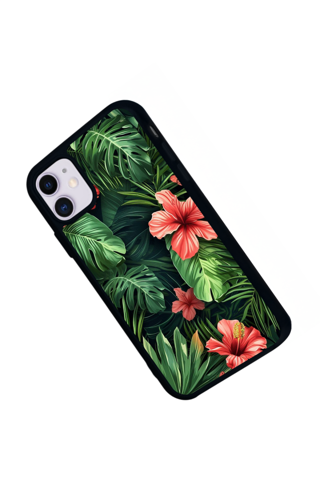 iPhone 11 Uyumlu Botanik Tasarımlı Glossy Premium Kılıf