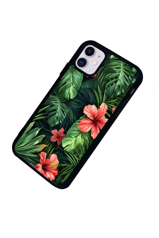 iPhone 11 Uyumlu Botanik Tasarımlı Glossy Premium Kılıf