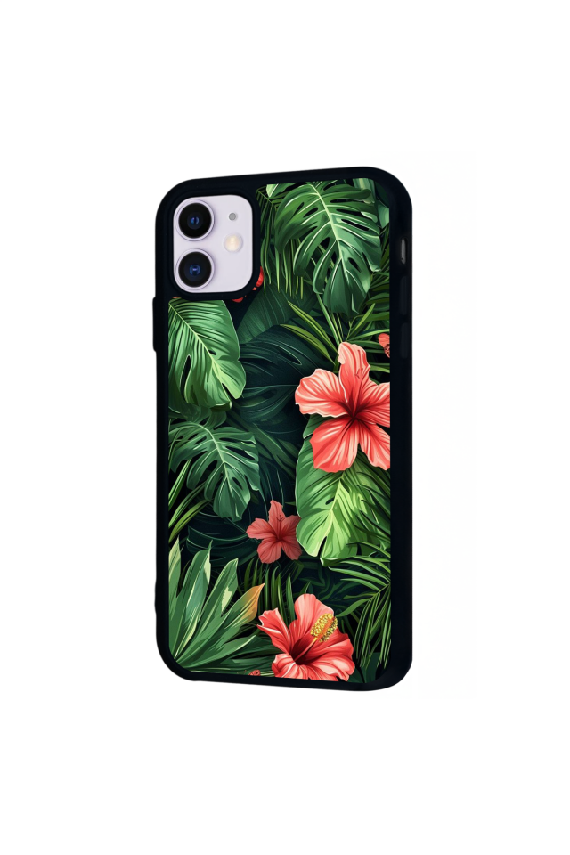 iPhone 11 Uyumlu Botanik Tasarımlı Glossy Premium Kılıf