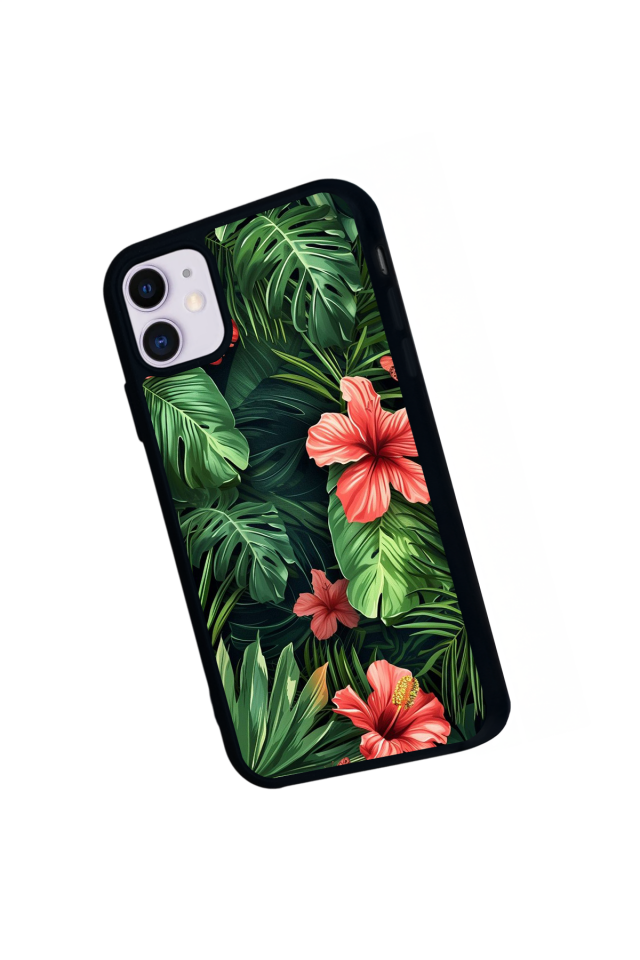 iPhone 11 Uyumlu Botanik Tasarımlı Glossy Premium Kılıf