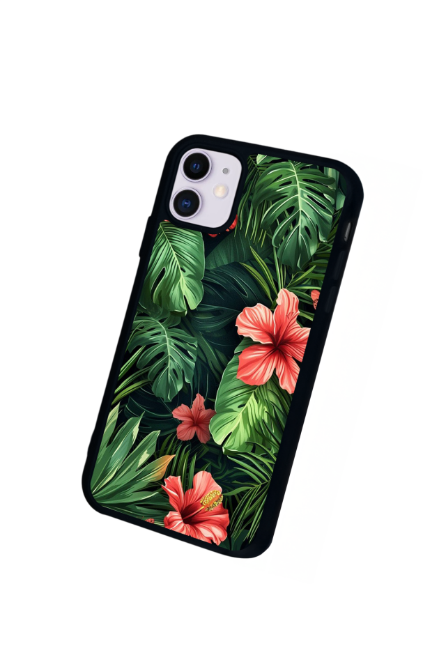 iPhone 11 Uyumlu Botanik Tasarımlı Glossy Premium Kılıf