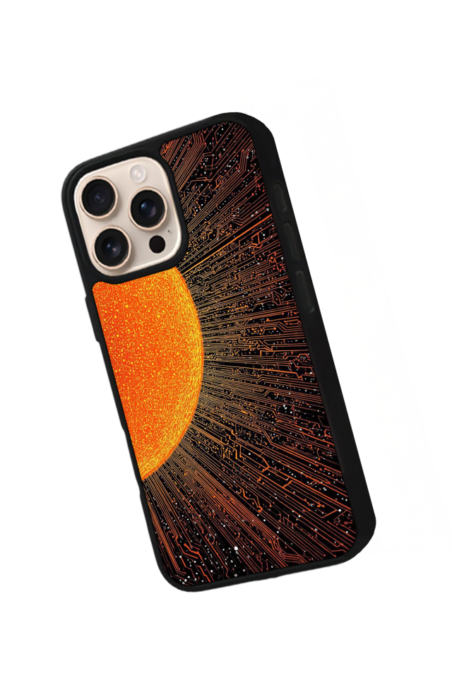 iPhone 15 Pro Uyumlu Gunes Tasarımlı Glossy Premium Kılıf