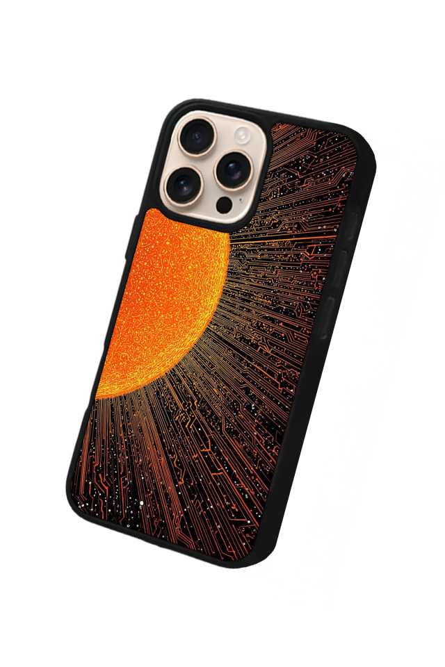 iPhone 15 Pro Uyumlu Gunes Tasarımlı Glossy Premium Kılıf