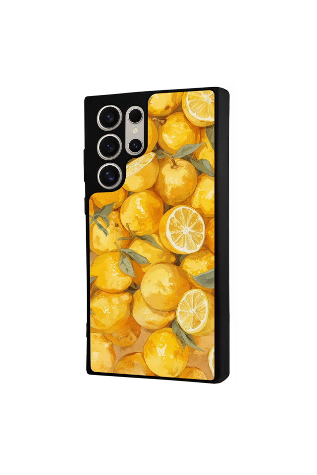 Samsung Galaxy S22 Ultra Uyumlu Limon Tasarımlı Glossy Premium Kılıf