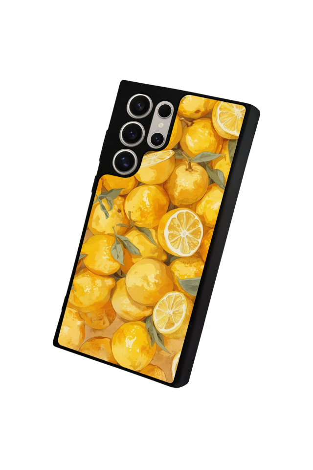 Samsung Galaxy S22 Ultra Uyumlu Limon Tasarımlı Glossy Premium Kılıf