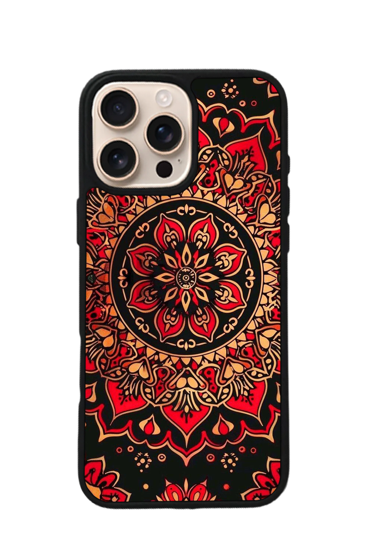 iPhone 15 Pro Uyumlu Mandala Tasarımlı Glossy Premium Kılıf