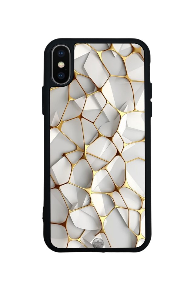 iPhone XS Max Uyumlu Mermer Marble Tasarımlı Glossy Premium Kılıf