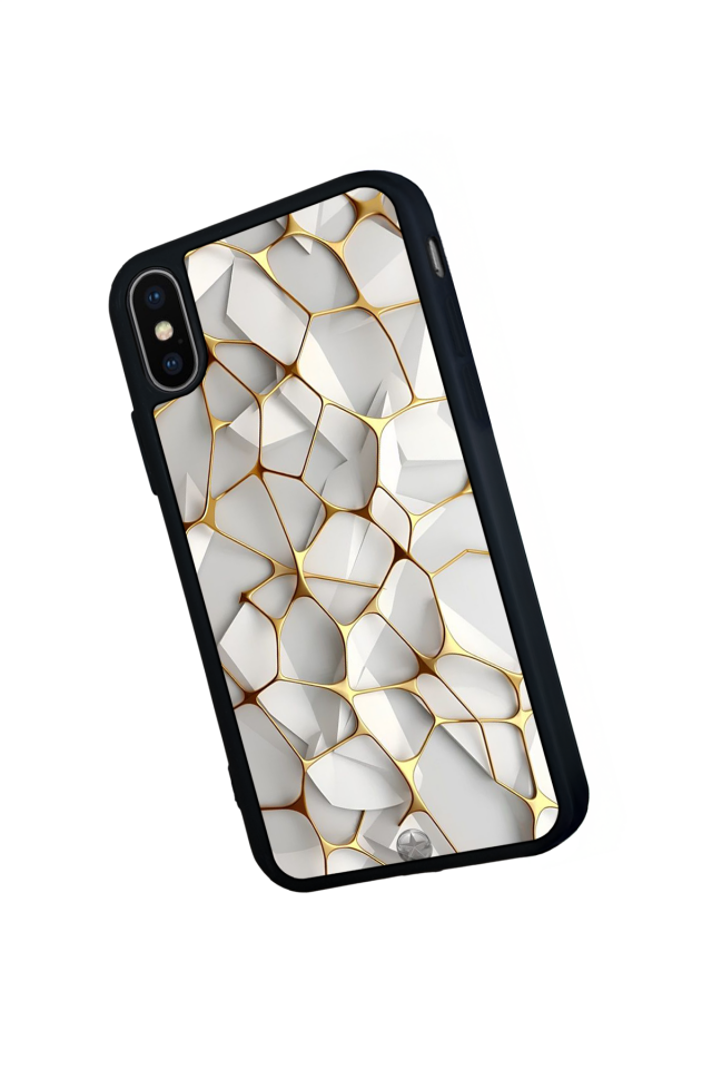 iPhone XS Max Uyumlu Mermer Marble Tasarımlı Glossy Premium Kılıf