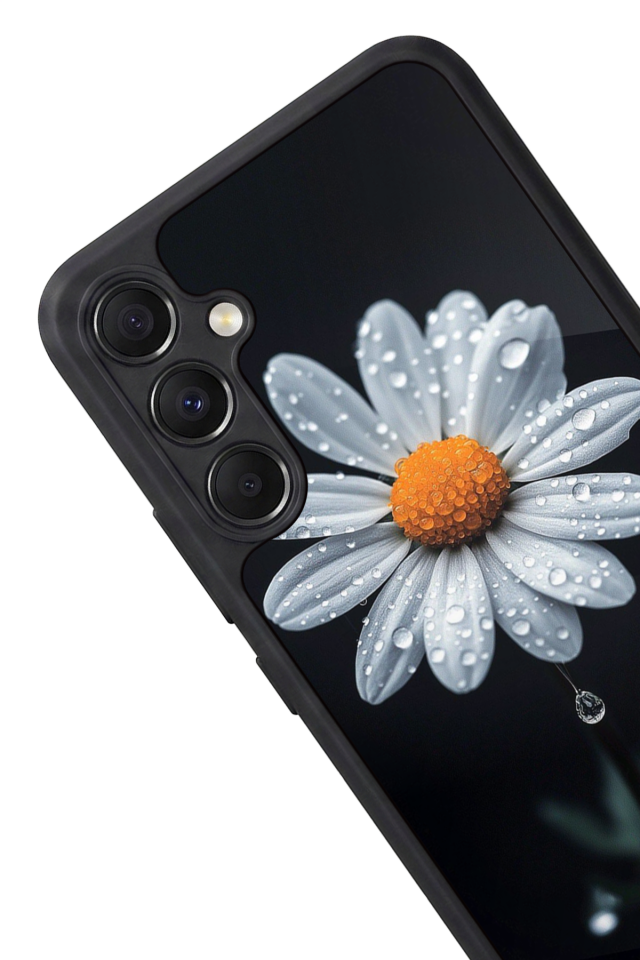 Samsung Galaxy M34 Uyumlu Papatya Tasarımlı Glossy Premium Kılıf