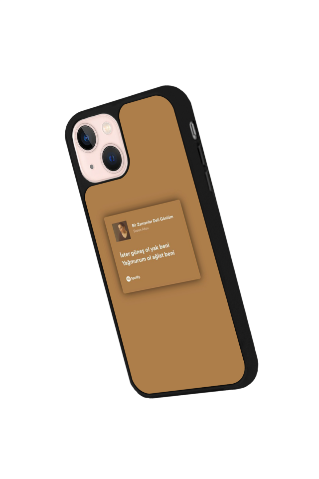 iPhone 13 Mini Uyumlu Sarki Sozleri Tasarımlı Glossy Premium Kılıf