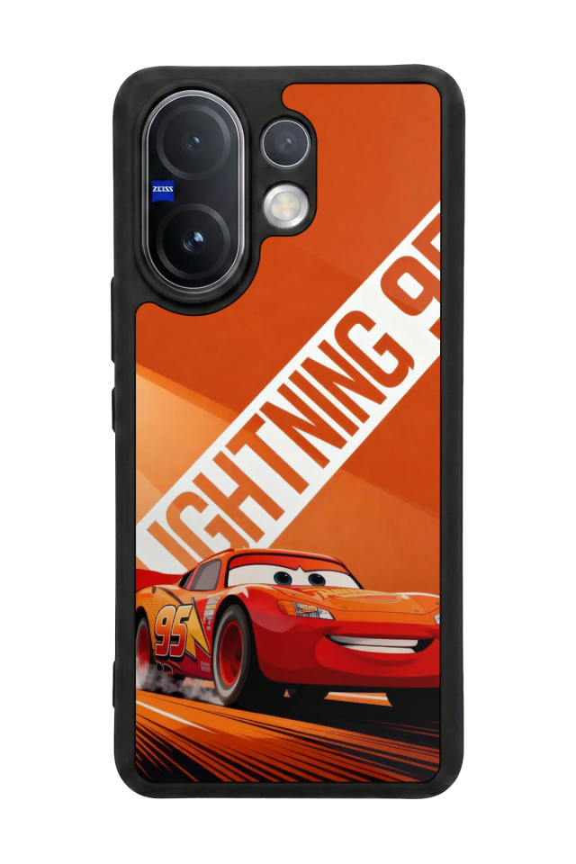 Vivo V60 Uyumlu Şimsek McQueen Tasarımlı Glossy Premium Kılıf