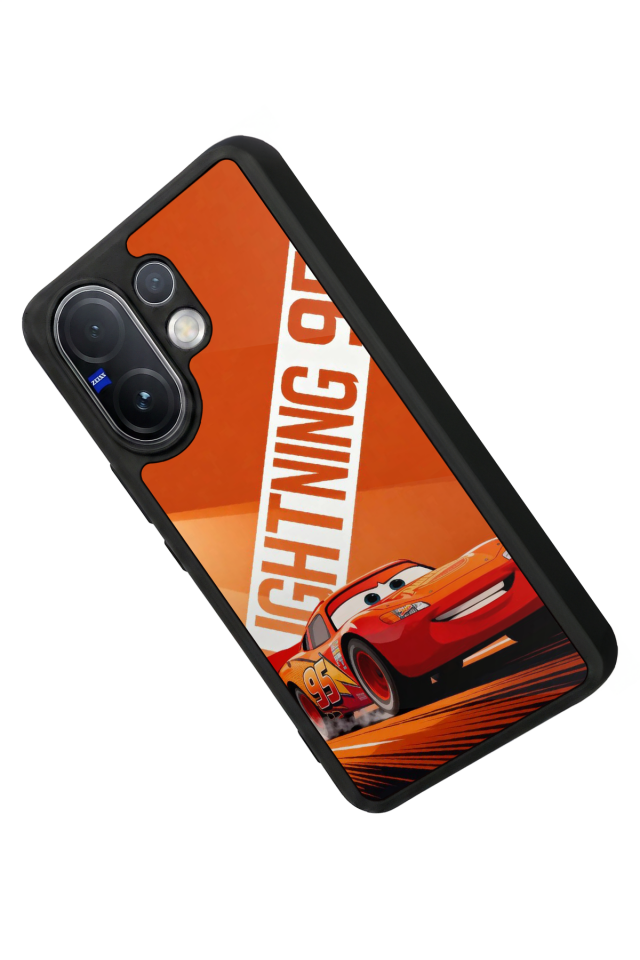 Vivo V60 Uyumlu Şimsek McQueen Tasarımlı Glossy Premium Kılıf