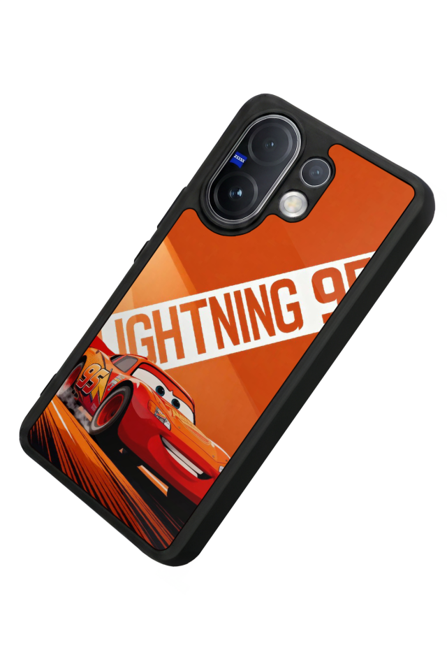 Vivo V60 Uyumlu Şimsek McQueen Tasarımlı Glossy Premium Kılıf