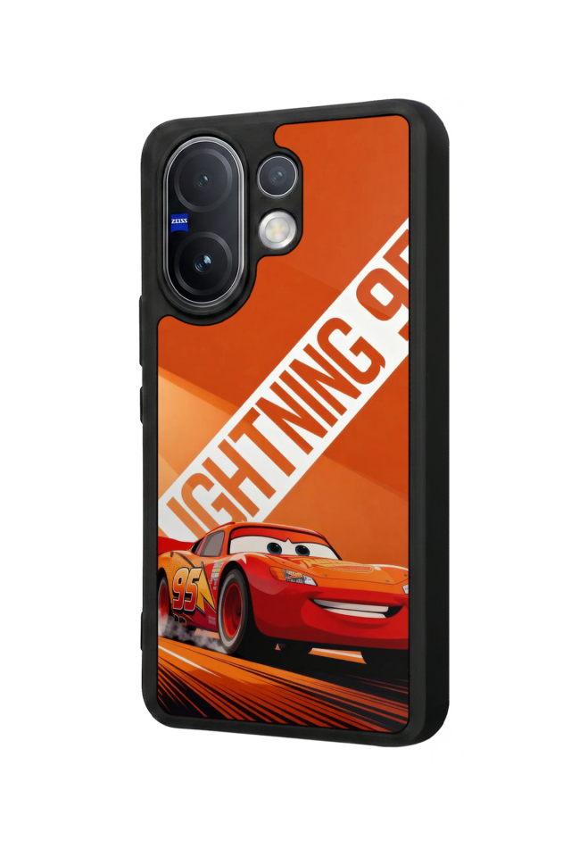 Vivo V60 Uyumlu Şimsek McQueen Tasarımlı Glossy Premium Kılıf