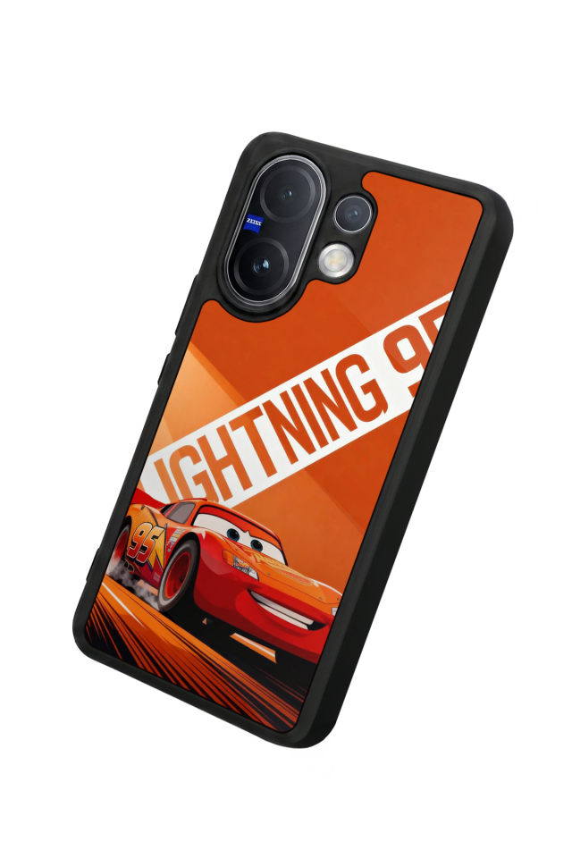 Vivo V60 Uyumlu Şimsek McQueen Tasarımlı Glossy Premium Kılıf