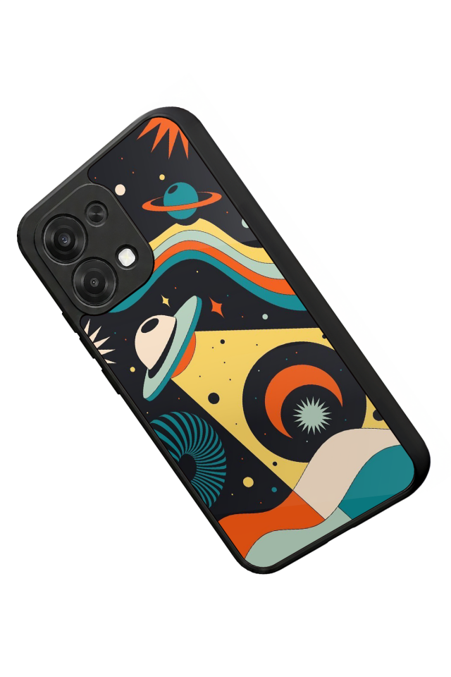 Oppo A6 Pro Uyumlu Uzay Tasarımlı Glossy Premium Kılıf