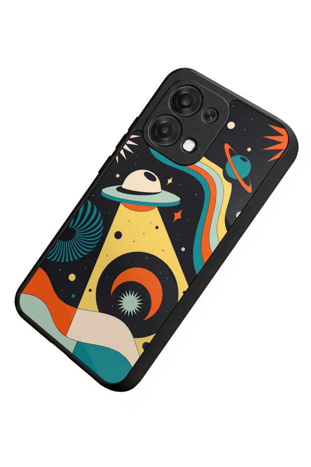 Oppo A6 Pro Uyumlu Uzay Tasarımlı Glossy Premium Kılıf