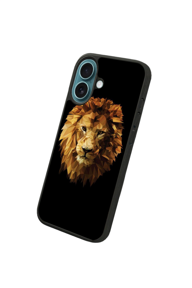 iPhone 16 Plus Uyumlu Aslan Tasarımlı Glossy Premium Kılıf