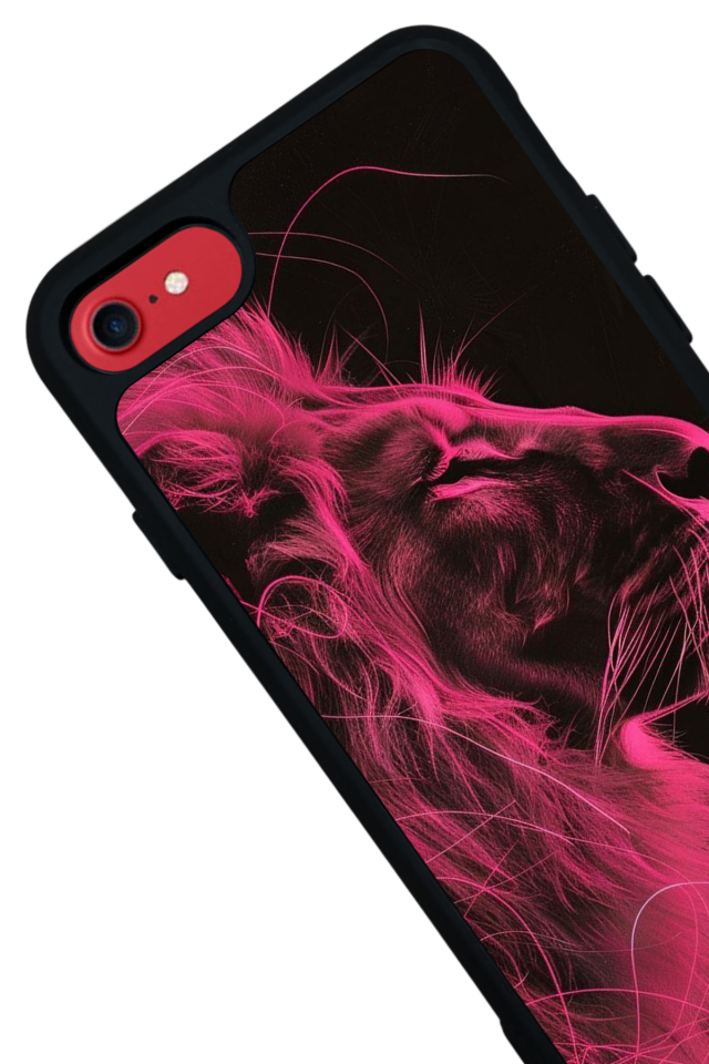 iPhone SE Uyumlu Aslan Tasarımlı Glossy Premium Kılıf