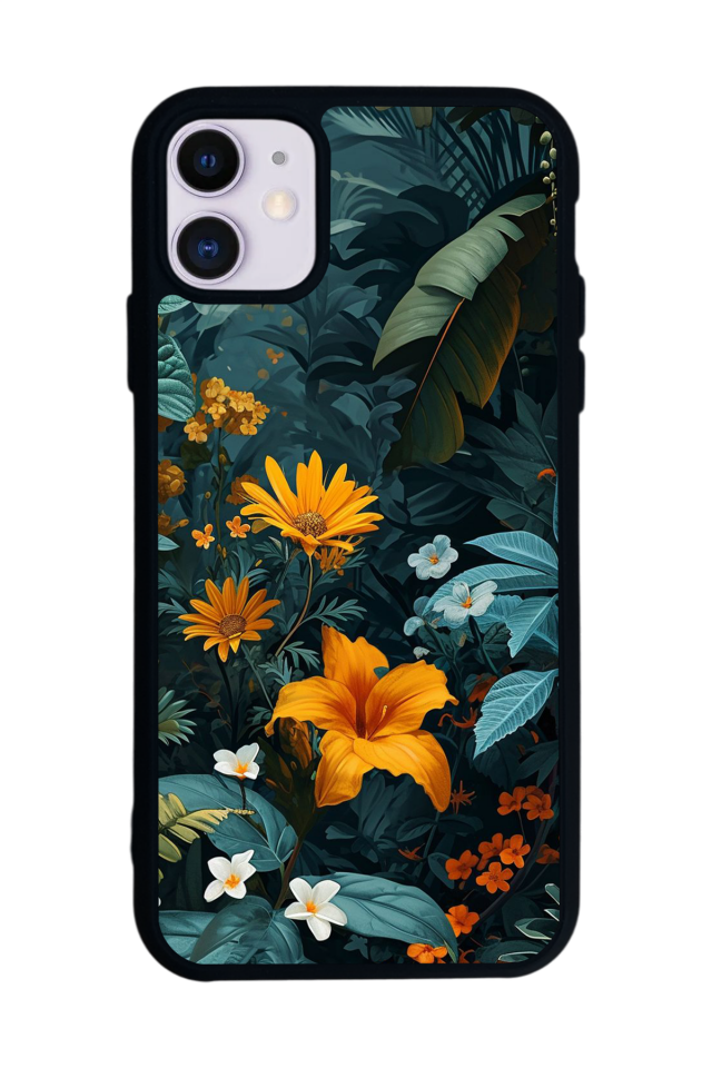 iPhone 11 Uyumlu Botanik Tasarımlı Glossy Premium Kılıf