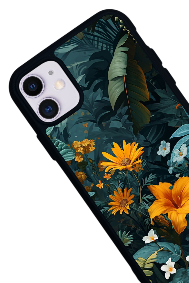 iPhone 11 Uyumlu Botanik Tasarımlı Glossy Premium Kılıf