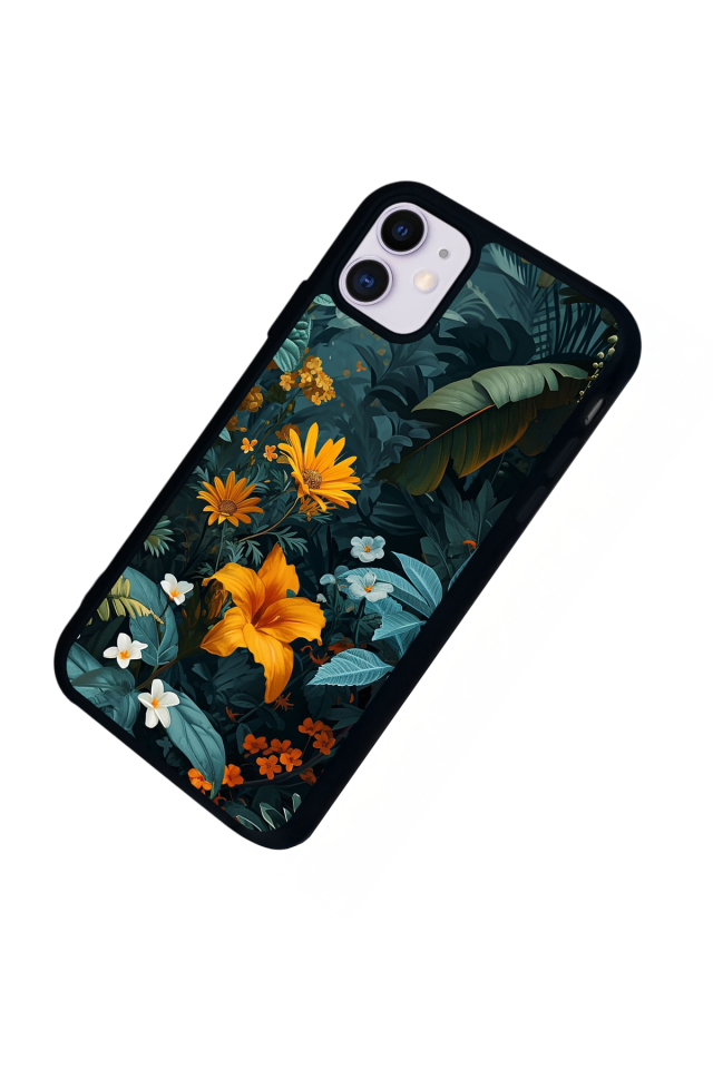 iPhone 11 Uyumlu Botanik Tasarımlı Glossy Premium Kılıf