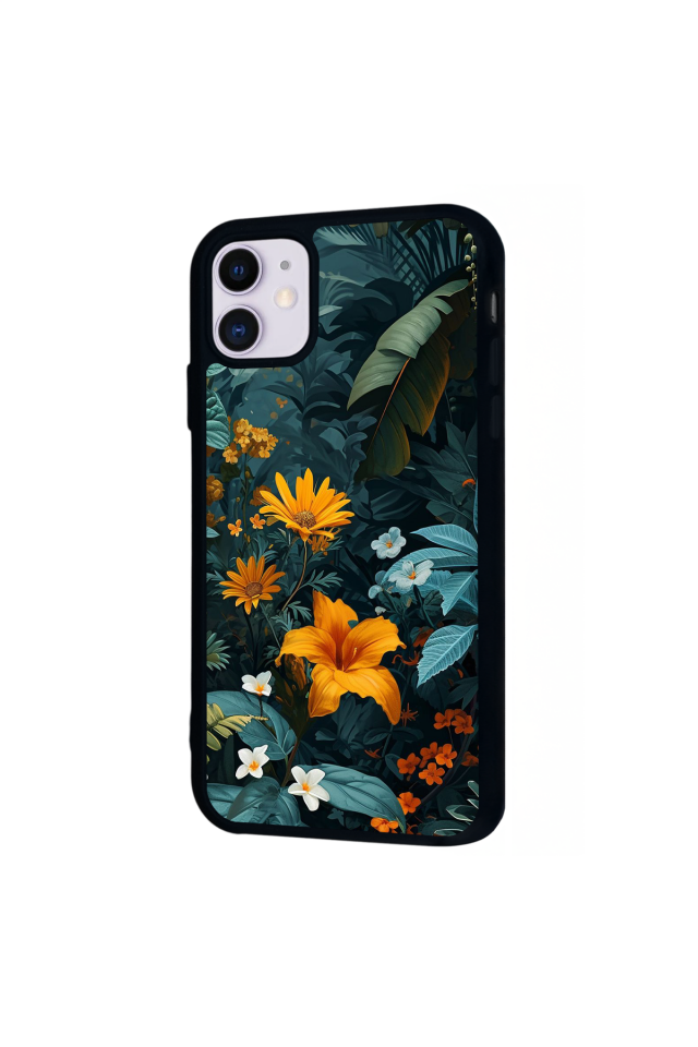 iPhone 11 Uyumlu Botanik Tasarımlı Glossy Premium Kılıf