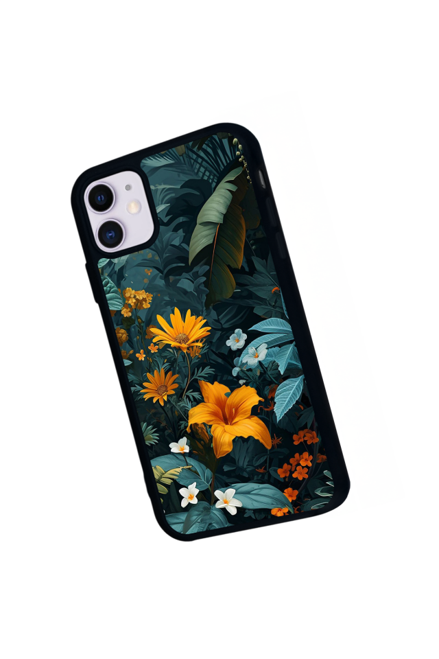 iPhone 11 Uyumlu Botanik Tasarımlı Glossy Premium Kılıf