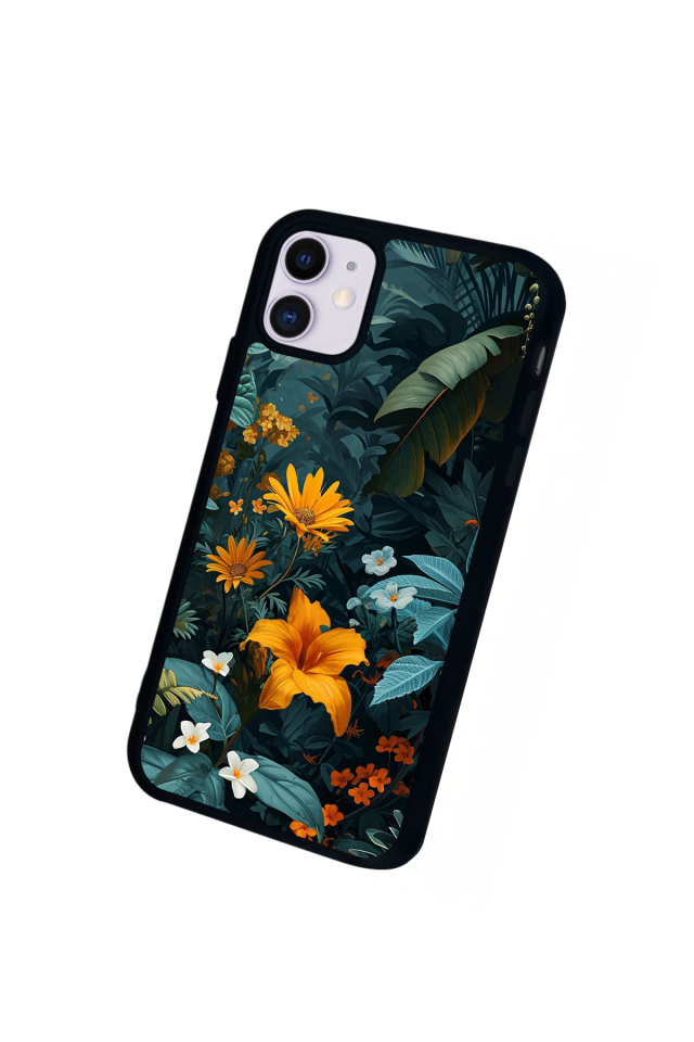 iPhone 11 Uyumlu Botanik Tasarımlı Glossy Premium Kılıf