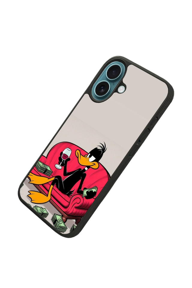 iPhone 16 Uyumlu Daffy duck Tasarımlı Glossy Premium Kılıf