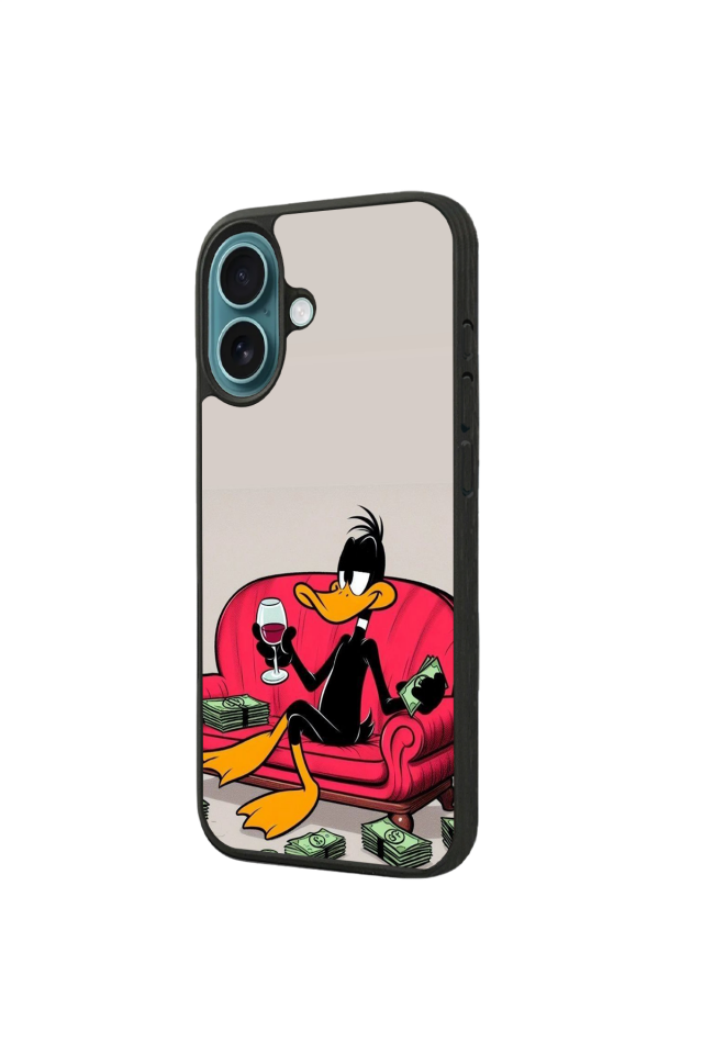 iPhone 16 Uyumlu Daffy duck Tasarımlı Glossy Premium Kılıf
