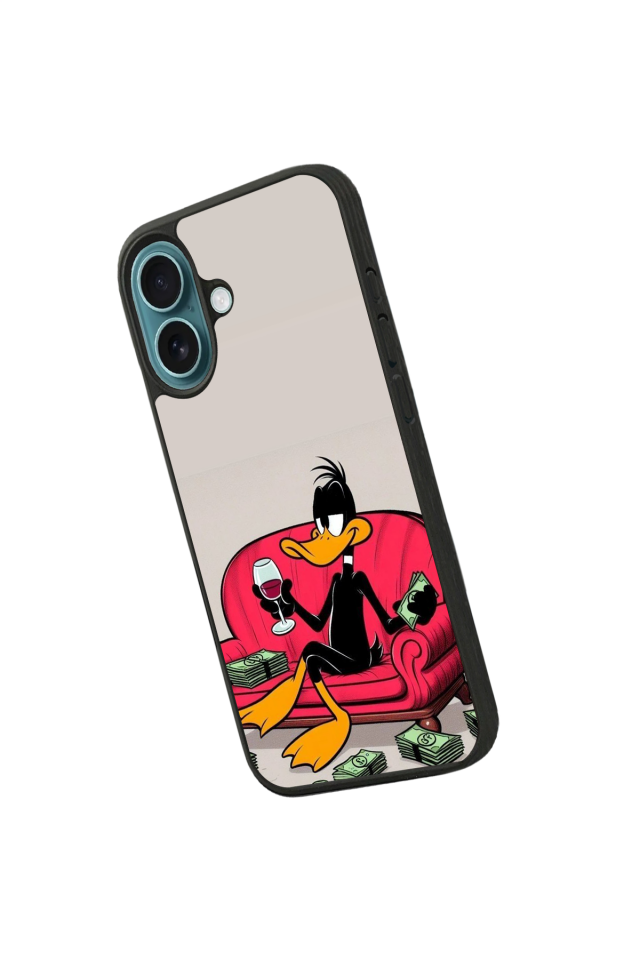 iPhone 16 Uyumlu Daffy duck Tasarımlı Glossy Premium Kılıf