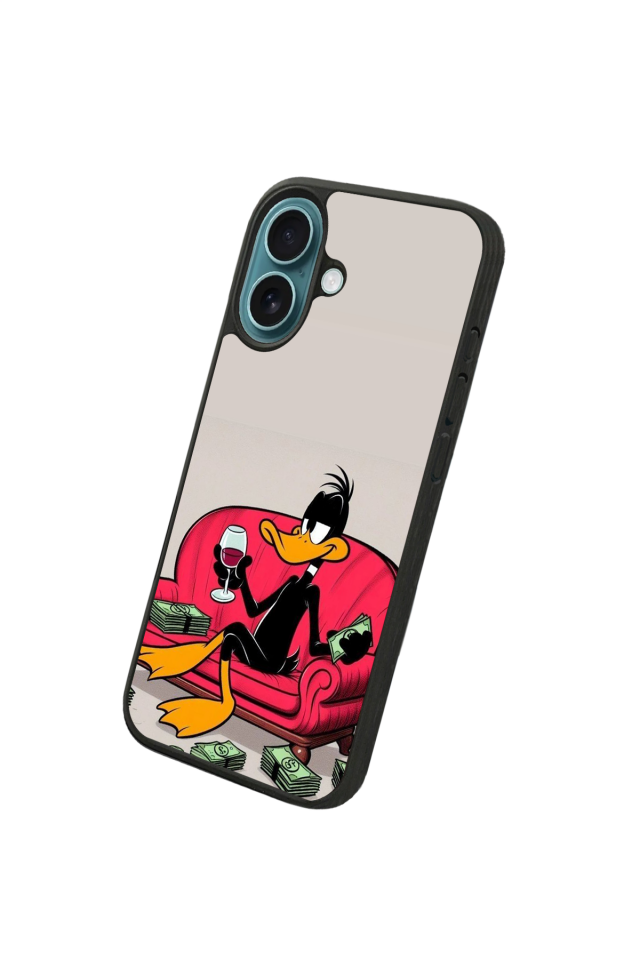 iPhone 16 Uyumlu Daffy duck Tasarımlı Glossy Premium Kılıf