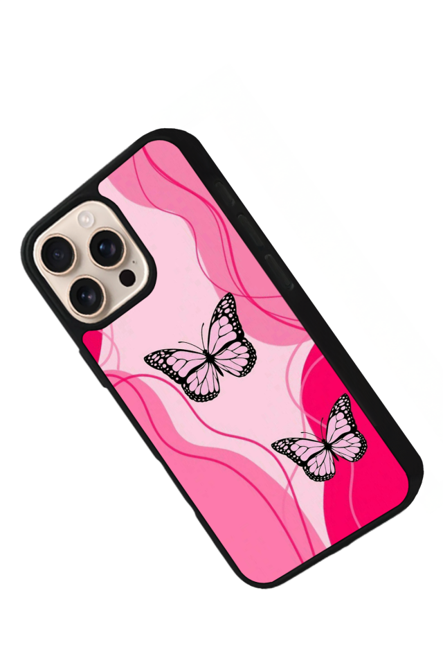 iPhone 14 Pro Uyumlu Kelebek Tasarımlı Glossy Premium Kılıf