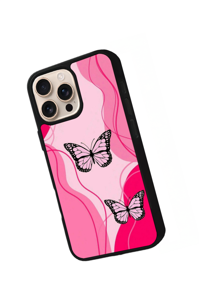 iPhone 14 Pro Uyumlu Kelebek Tasarımlı Glossy Premium Kılıf
